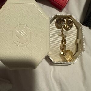 Swarovski Gold and Crystal Dangle Earrings